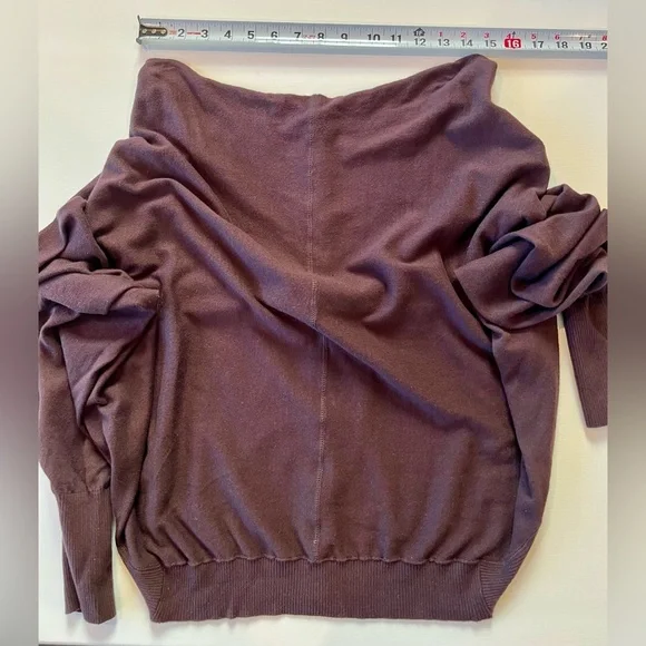 All Saints NWOT Elgar Cowl Sweater Burgundy - Picture 7 of 11